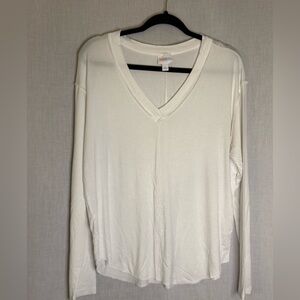 LuLaRoe Cream V-Neck Top